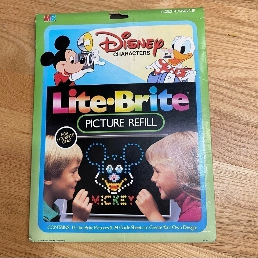 Vintage Disney Lite Brite Refill Packet Mickey Mouse Tinkerbell Donald Duck